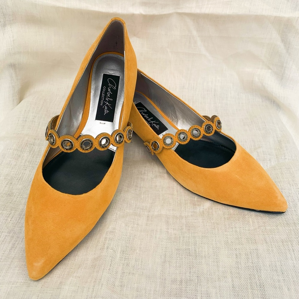 Yellow Suede Mary Jane by Charles & Keith